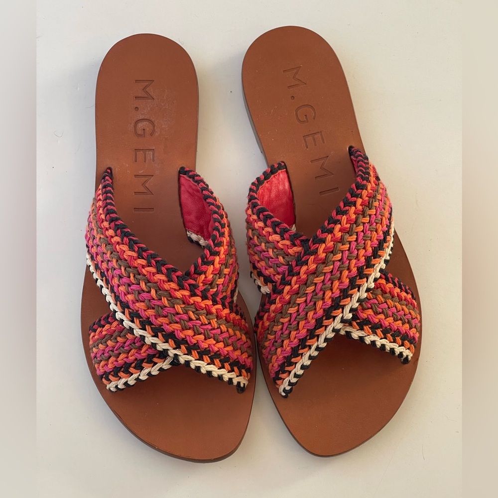 M. Gemi The Cecilia Sandal Leather Sole Woven Uppers 36.5 - Picture 3 of 8